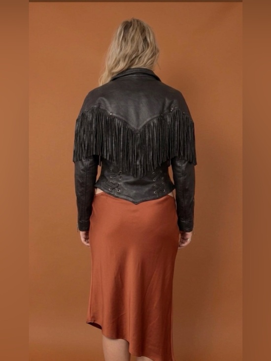 Jackets & Blazers - Vintage Pelle Cuir Western Fringe Leather Jacket - Deconstructed Gothic Moto